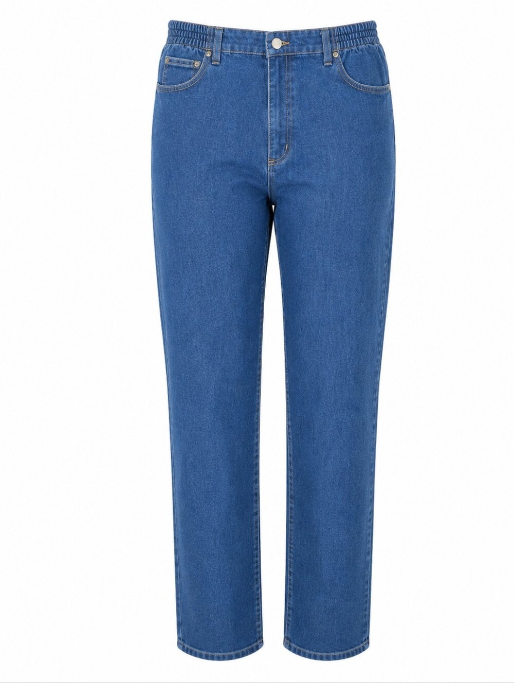 L.L.BEAN Original Fit Relaxed Elastic Waist Straight Leg Denim Jeans | 16 Tall